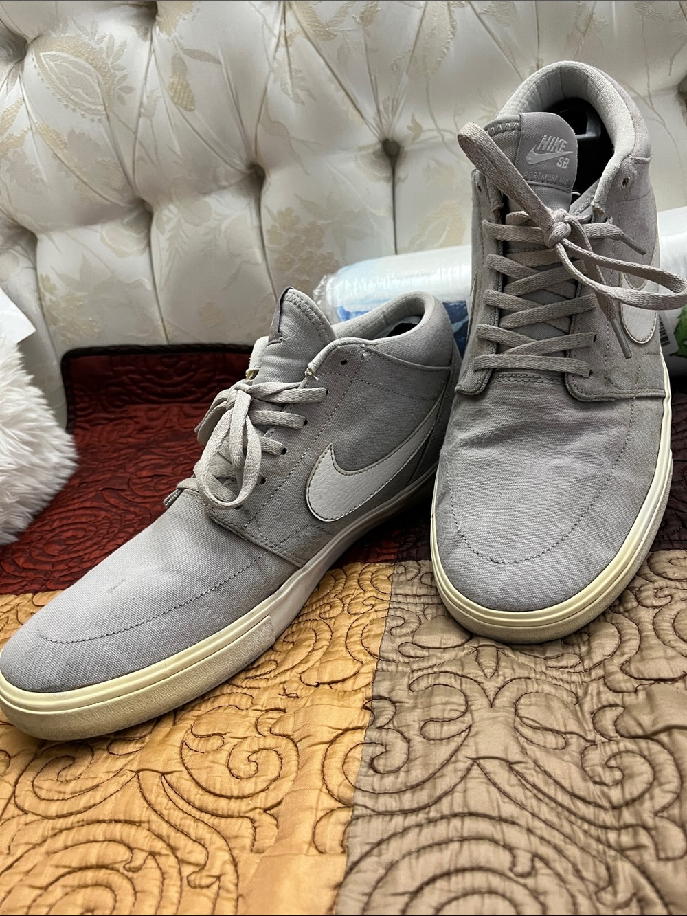 Nike Men’s Light Gray Nike SB Canvas Sneakers / Size 12 - Picture 5 of 8